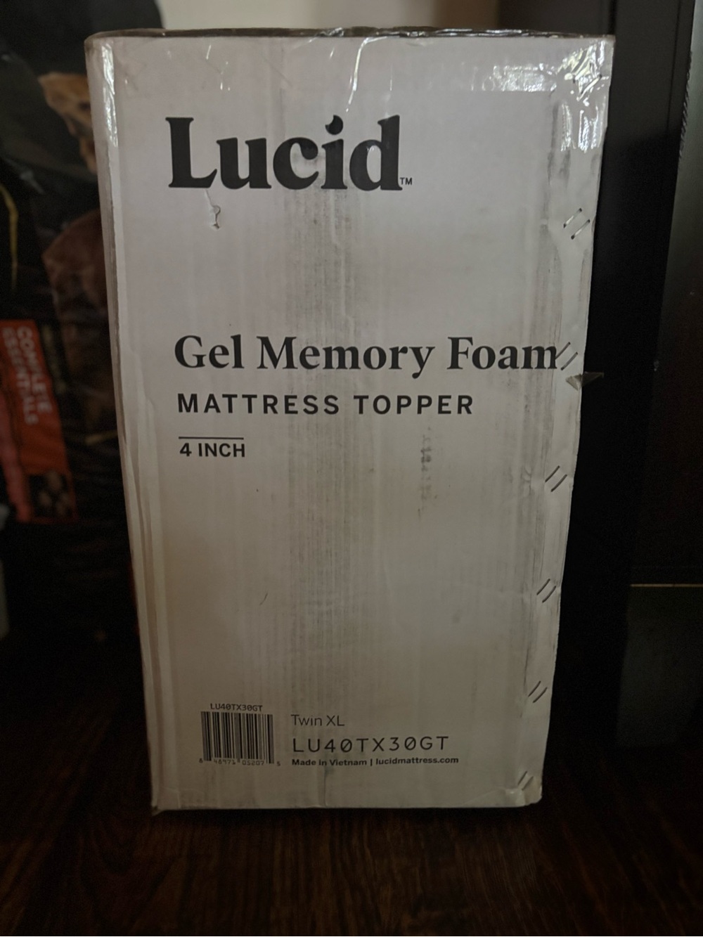 LUCID TWIN XL Gel Memory Foam Mattress Topper - White